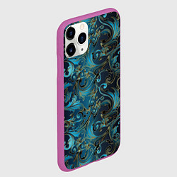 Чехол iPhone 11 Pro матовый Blue Abstract Узоры, цвет: 3D-фиолетовый — фото 2