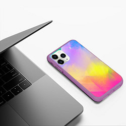 Чехол iPhone 11 Pro матовый Красочный неон, цвет: 3D-фиолетовый — фото 2