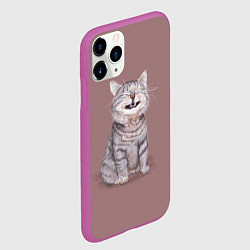 Чехол iPhone 11 Pro матовый Недовольный котик Disgruntled cat, цвет: 3D-фиолетовый — фото 2