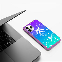 Чехол iPhone 11 Pro матовый Monsta x, цвет: 3D-фиолетовый — фото 2