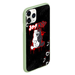 Чехол iPhone 11 Pro матовый Monokuma Паттерн, цвет: 3D-салатовый — фото 2