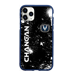 Чехол iPhone 11 Pro матовый ЧАНГАН-CHANGAN БРЫЗКИ КРАСКИ, цвет: 3D-тёмно-синий