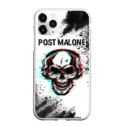 Чехол iPhone 11 Pro матовый Post Malone - ЧЕРЕП - Арт, цвет: 3D-белый