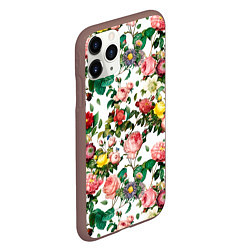 Чехол iPhone 11 Pro матовый Узор из летних роз Summer Roses Pattern, цвет: 3D-коричневый — фото 2
