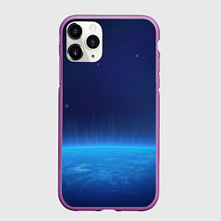 Чехол iPhone 11 Pro матовый Планета вид из космоса, цвет: 3D-фиолетовый