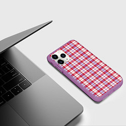 Чехол iPhone 11 Pro матовый Клетчатая сумка челночника паттерн Дань 90-ым, цвет: 3D-фиолетовый — фото 2