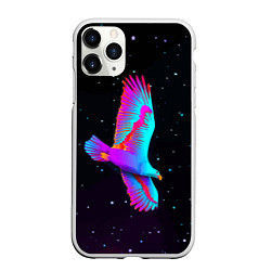 Чехол iPhone 11 Pro матовый Eagle Space Neon, цвет: 3D-белый
