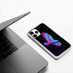 Чехол iPhone 11 Pro матовый Eagle Space Neon, цвет: 3D-белый — фото 2