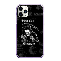 Чехол iPhone 11 Pro матовый Phonk смерть с косой, цвет: 3D-светло-сиреневый