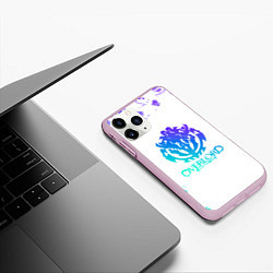 Чехол iPhone 11 Pro матовый Overlord неоновый логотип, цвет: 3D-розовый — фото 2