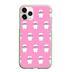 Чехол iPhone 11 Pro матовый ЛАЛАФАНФАН на розовом фоне