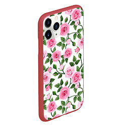 Чехол iPhone 11 Pro матовый Распустившиеся розы, цвет: 3D-красный — фото 2