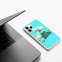Чехол iPhone 11 Pro матовый КОШКА С ВЕЕРОМ, цвет: 3D-белый — фото 2