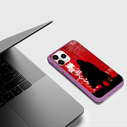 Чехол iPhone 11 Pro матовый МАЙКИ САНО МАНДЗИРО БАГРОВЫЙ, цвет: 3D-фиолетовый — фото 2
