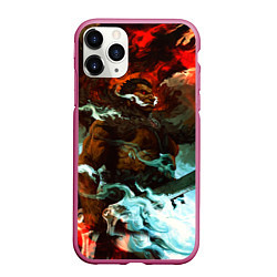 Чехол iPhone 11 Pro матовый BERSERK В ПЕПЛЕ, цвет: 3D-малиновый