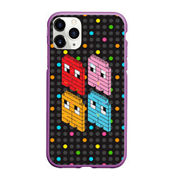 Чехол iPhone 11 Pro матовый Pac-man пиксели