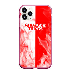 Чехол iPhone 11 Pro матовый ОЧЕНЬ СТРАННЫЕ ДЕЛА STRANGER THINGS ПЛАМЯ