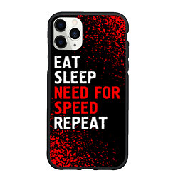 Чехол iPhone 11 Pro матовый Eat Sleep Need for Speed Repeat - Спрей, цвет: 3D-черный