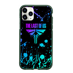 Чехол iPhone 11 Pro матовый The last of us брызги в неоновом окрккасе, цвет: 3D-темно-зеленый