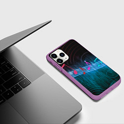 Чехол iPhone 11 Pro матовый Виниловый паттерн, цвет: 3D-фиолетовый — фото 2