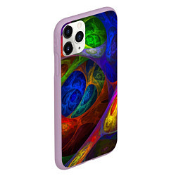 Чехол iPhone 11 Pro матовый Абстрактная мультивселенная паттерн Abstraction, цвет: 3D-сиреневый — фото 2