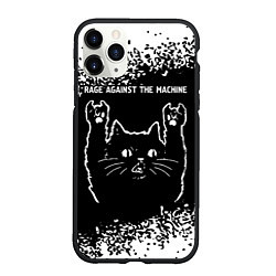 Чехол iPhone 11 Pro матовый Rage Against The Machine Rock Cat, цвет: 3D-черный