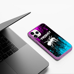 Чехол iPhone 11 Pro матовый The prodigy neon, цвет: 3D-фиолетовый — фото 2