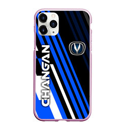 Чехол iPhone 11 Pro матовый CHANGAN - ЛИНИИ ЧАНГАН, цвет: 3D-розовый