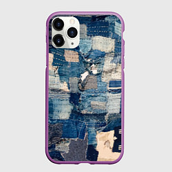 Чехол iPhone 11 Pro матовый Patchwork Jeans Осень Зима 2023, цвет: 3D-фиолетовый