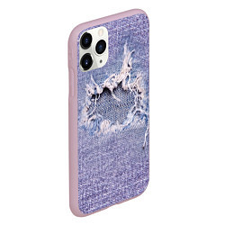 Чехол iPhone 11 Pro матовый Hole in jeans - Rag, цвет: 3D-розовый — фото 2
