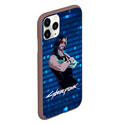 Чехол iPhone 11 Pro матовый Johnny Джонни Cyberpunk2077, цвет: 3D-коричневый — фото 2