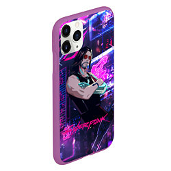 Чехол iPhone 11 Pro матовый Johnny cyberpunk2077, цвет: 3D-фиолетовый — фото 2