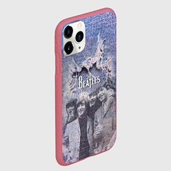 Чехол iPhone 11 Pro матовый The Beatles Легендарная Ливерпульская четвёрка, цвет: 3D-малиновый — фото 2