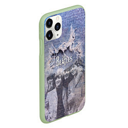 Чехол iPhone 11 Pro матовый The Beatles Легендарная Ливерпульская четвёрка, цвет: 3D-салатовый — фото 2