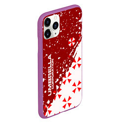 Чехол iPhone 11 Pro матовый Resident Evil Umbrella Corporation паттерн, цвет: 3D-фиолетовый — фото 2