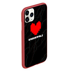 Чехол iPhone 11 Pro матовый Undertale молнии, цвет: 3D-красный — фото 2