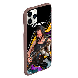 Чехол iPhone 11 Pro матовый Johnny гитарист cyberpunk2077, цвет: 3D-коричневый — фото 2