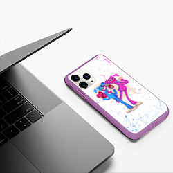 Чехол iPhone 11 Pro матовый Влюбленные Хагги Вагги и Кисси Мисси, цвет: 3D-фиолетовый — фото 2