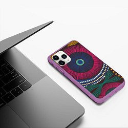 Чехол iPhone 11 Pro матовый Африка Орнамент, цвет: 3D-фиолетовый — фото 2