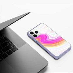 Чехол iPhone 11 Pro матовый Abstract gradient lines, цвет: 3D-светло-сиреневый — фото 2