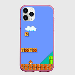 Чехол iPhone 11 Pro матовый Марио дизайн, цвет: 3D-малиновый