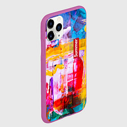 Чехол iPhone 11 Pro матовый Импрессионизм Лето Абстракция Impressionism Summer, цвет: 3D-фиолетовый — фото 2