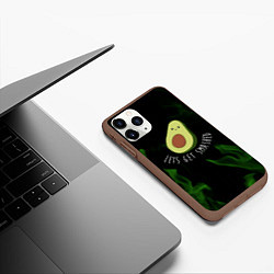 Чехол iPhone 11 Pro матовый Авокадо зелёный огонь, цвет: 3D-коричневый — фото 2