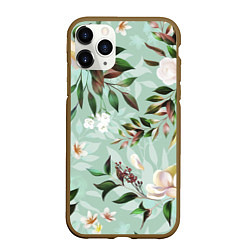Чехол iPhone 11 Pro матовый Цветы Мятный Сад