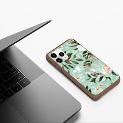 Чехол iPhone 11 Pro матовый Цветы Мятный Сад, цвет: 3D-коричневый — фото 2