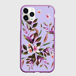 Чехол iPhone 11 Pro матовый Цветы Вересковый Сад, цвет: 3D-фиолетовый