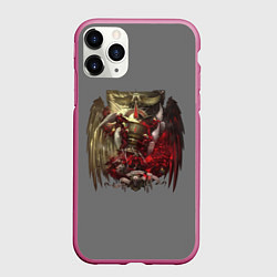 Чехол iPhone 11 Pro матовый Blood Angels symbol, цвет: 3D-малиновый