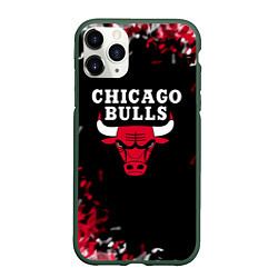 Чехол iPhone 11 Pro матовый Чикаго Буллз Chicago Bulls Огонь