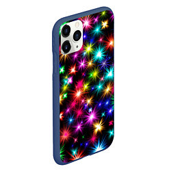 Чехол iPhone 11 Pro матовый ЦВЕТНЫЕ ЗВЕЗДЫ COLORED STARS, цвет: 3D-тёмно-синий — фото 2