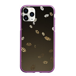 Чехол iPhone 11 Pro матовый Brass knuckles кастет, цвет: 3D-фиолетовый